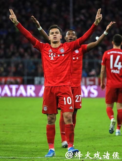 德甲-库蒂尼奥三射两传莱万破门 拜仁6-1不莱梅